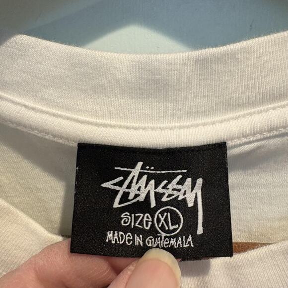 Stussy Shirt Mens XL White Still Loopy Short Sleeve Logo Streetwear Skate Surf - Picture 2 of 11